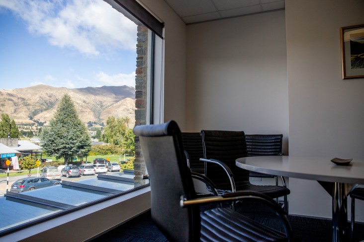 Office meeting room with view out window