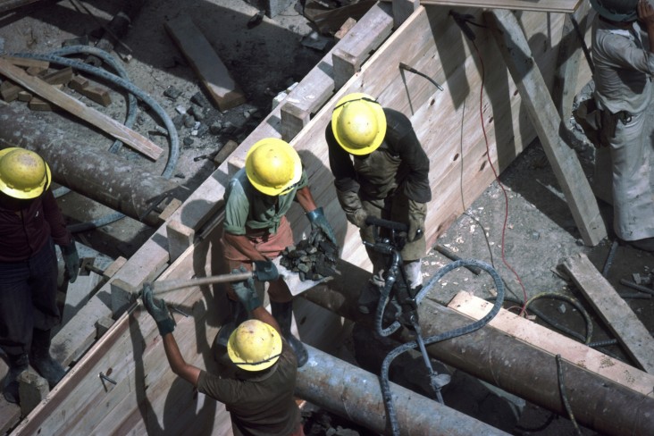 Construction workers on site